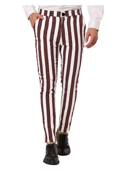 Flash Sale 🛒 Lars Amadeus Men's Striped Pants Casual Skinny Fit Color Block Pencil 👗 Dress Trousers 😀 -Cheap Lars Amadeus Shop Belk 1961
