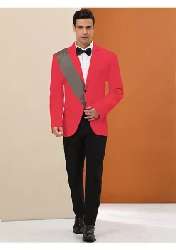 Best Pirce 👍 Lars Amadeus Men's Patchwork Blazer Slim Fit Wedding Prom 👗 Dress Sports 🧥 Coat Suit Jackets 👍 -Cheap Lars Amadeus Shop Belk 1986