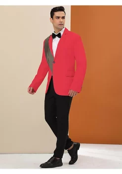 Best Pirce 👍 Lars Amadeus Men's Patchwork Blazer Slim Fit Wedding Prom 👗 Dress Sports 🧥 Coat Suit Jackets 👍 -Cheap Lars Amadeus Shop Belk 1987