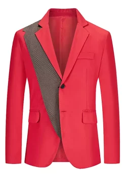 Best Pirce 👍 Lars Amadeus Men's Patchwork Blazer Slim Fit Wedding Prom 👗 Dress Sports 🧥 Coat Suit Jackets 👍 -Cheap Lars Amadeus Shop Belk 1990
