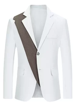 Best Pirce 👍 Lars Amadeus Men's Patchwork Blazer Slim Fit Wedding Prom 👗 Dress Sports 🧥 Coat Suit Jackets 👍 -Cheap Lars Amadeus Shop Belk 1993