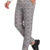 New 🎁 Lars Amadeus Men's Classic Plaid 👗 Dress Pants Flat Front Checked Office Prom Trousers ✔️