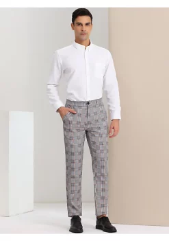 New 🎁 Lars Amadeus Men's Classic Plaid 👗 Dress Pants Flat Front Checked Office Prom Trousers ✔️ -Cheap Lars Amadeus Shop Belk 2007