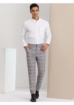 New 🎁 Lars Amadeus Men's Classic Plaid 👗 Dress Pants Flat Front Checked Office Prom Trousers ✔️ -Cheap Lars Amadeus Shop Belk 2008