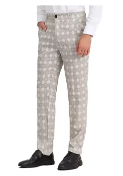 New 🎁 Lars Amadeus Men's Classic Plaid 👗 Dress Pants Flat Front Checked Office Prom Trousers ✔️ -Cheap Lars Amadeus Shop Belk 2010