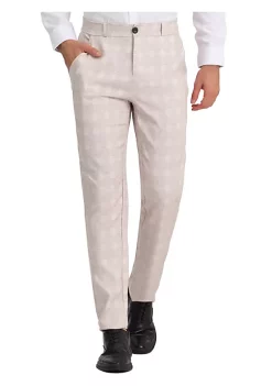 New 🎁 Lars Amadeus Men's Classic Plaid 👗 Dress Pants Flat Front Checked Office Prom Trousers ✔️ -Cheap Lars Amadeus Shop Belk 2011