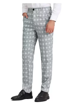 New 🎁 Lars Amadeus Men's Classic Plaid 👗 Dress Pants Flat Front Checked Office Prom Trousers ✔️ -Cheap Lars Amadeus Shop Belk 2014