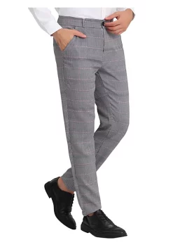 New 🎁 Lars Amadeus Men's Classic Plaid 👗 Dress Pants Flat Front Checked Office Prom Trousers ✔️ -Cheap Lars Amadeus Shop Belk 2017