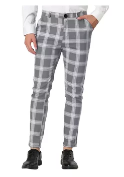 Top 10 🎉 Lars Amadeus Men's Plaid 👗 Dress Pants Classic Slim Fit Chino Business Trousers 🧨 -Cheap Lars Amadeus Shop Belk 2069