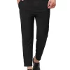 Best reviews of ❤️ Lars Amadeus Men's Formal Cropped Pants Solid Color Flat Front Skinny 👗 Dress Trousers 🔥