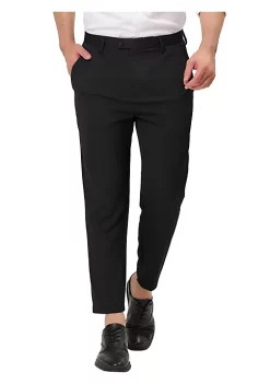 Best reviews of ❤️ Lars Amadeus Men's Formal Cropped Pants Solid Color Flat Front Skinny 👗 Dress Trousers 🔥