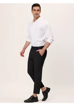 Best reviews of ❤️ Lars Amadeus Men's Formal Cropped Pants Solid Color Flat Front Skinny 👗 Dress Trousers 🔥 -Cheap Lars Amadeus Shop Belk 2075
