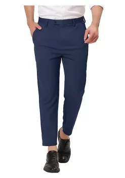 Best reviews of ❤️ Lars Amadeus Men's Formal Cropped Pants Solid Color Flat Front Skinny 👗 Dress Trousers 🔥 -Cheap Lars Amadeus Shop Belk 2077