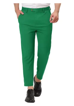Best reviews of ❤️ Lars Amadeus Men's Formal Cropped Pants Solid Color Flat Front Skinny 👗 Dress Trousers 🔥 -Cheap Lars Amadeus Shop Belk 2078