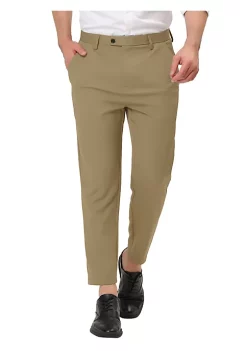 Best reviews of ❤️ Lars Amadeus Men's Formal Cropped Pants Solid Color Flat Front Skinny 👗 Dress Trousers 🔥 -Cheap Lars Amadeus Shop Belk 2080