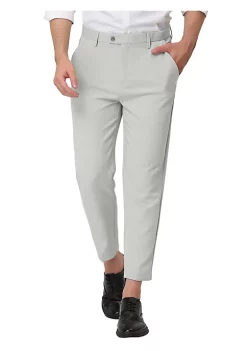 Best reviews of ❤️ Lars Amadeus Men's Formal Cropped Pants Solid Color Flat Front Skinny 👗 Dress Trousers 🔥 -Cheap Lars Amadeus Shop Belk 2081