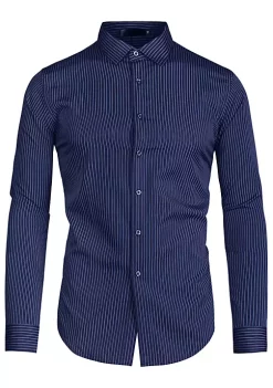 Budget ⭐ Lars Amadeus Men's 👗 Dress Striped 👚 Shirt Long Sleeves Button Down Vertical Stripe 👚 Shirts ⭐ -Cheap Lars Amadeus Shop Belk 2092