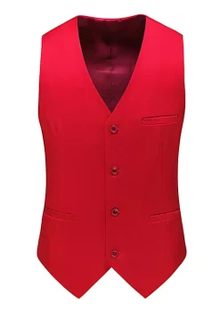 Outlet 😀 Lars Amadeus Men's Formal Vest Slim Fit V Neck Business 👗 Dress Suit Waistcoat with 3 Pockets 😀