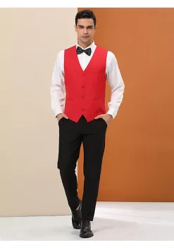 Outlet 😀 Lars Amadeus Men's Formal Vest Slim Fit V Neck Business 👗 Dress Suit Waistcoat with 3 Pockets 😀 -Cheap Lars Amadeus Shop Belk 2129