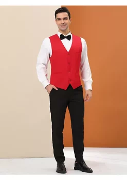 Outlet 😀 Lars Amadeus Men's Formal Vest Slim Fit V Neck Business 👗 Dress Suit Waistcoat with 3 Pockets 😀 -Cheap Lars Amadeus Shop Belk 2130