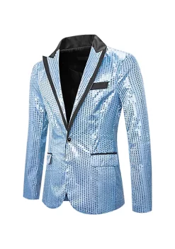 Wholesale ✔️ Lars Amadeus Men's Sequin Blazer Peak Lapel Shiny Wedding Party Tuxedo Sports 🧥 Coat 🥰 -Cheap Lars Amadeus Shop Belk 2142
