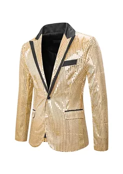 Wholesale ✔️ Lars Amadeus Men's Sequin Blazer Peak Lapel Shiny Wedding Party Tuxedo Sports 🧥 Coat 🥰 -Cheap Lars Amadeus Shop Belk 2144