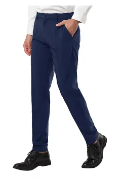 Cheapest 🌟 Lars Amadeus Men's 👗 Dress Business Pants Classic Fit Flat Front Suit Trousers 🔥