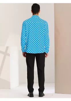 New ⌛ Lars Amadeus Men's Polka Dots Print 👗 Dress 👕 Shirt Button Down Long Sleeves Casual 👕 Shirts 😍 -Cheap Lars Amadeus Shop Belk 2187