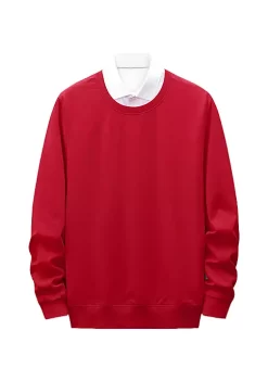 Discount 😍 Lars Amadeus Men's Sweatshirt Crewneck Classic Regular Fit Long Sleeves Solid Basic Pullover 🛒 -Cheap Lars Amadeus Shop Belk 2201