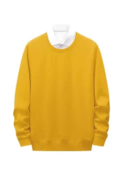 Discount 😍 Lars Amadeus Men's Sweatshirt Crewneck Classic Regular Fit Long Sleeves Solid Basic Pullover 🛒 -Cheap Lars Amadeus Shop Belk 2203