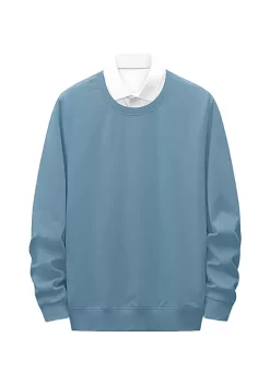 Discount 😍 Lars Amadeus Men's Sweatshirt Crewneck Classic Regular Fit Long Sleeves Solid Basic Pullover 🛒 -Cheap Lars Amadeus Shop Belk 2204