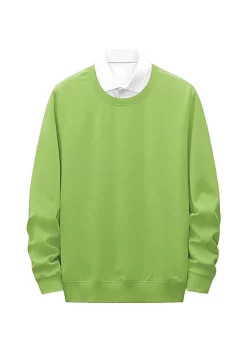 Discount 😍 Lars Amadeus Men's Sweatshirt Crewneck Classic Regular Fit Long Sleeves Solid Basic Pullover 🛒 -Cheap Lars Amadeus Shop Belk 2208