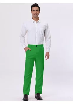 Deals 👍 Lars Amadeus Men's Formal Flat Front Straight Fit Solid Color Prom 👗 Dress Pants 🎉 -Cheap Lars Amadeus Shop Belk 2212