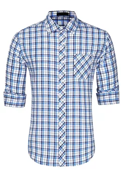 Cheap 👍 Lars Amadeus Men's Plaid 👚 Shirts Long Sleeves Button Down Western Casual Checked 👚 Shirt ✨ -Cheap Lars Amadeus Shop Belk 2242