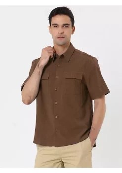 Brand new 💯 Lars Amadeus Men's 🌞 Summer Short Sleeves Button Down Solid 👕 Shirt with Pockets 🎉 -Cheap Lars Amadeus Shop Belk 2248
