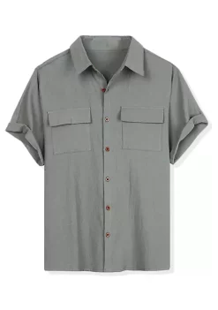 Brand new 💯 Lars Amadeus Men's 🌞 Summer Short Sleeves Button Down Solid 👕 Shirt with Pockets 🎉 -Cheap Lars Amadeus Shop Belk 2253