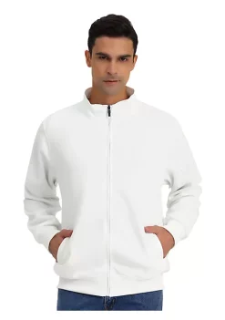 Flash Sale 💯 Lars Amadeus Men's Stand Collar Jacket Zip Up Long Sleeves Solid Color Sweatshirt 💯