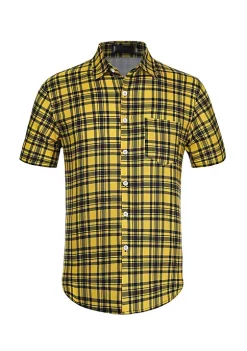 Best reviews of 🔥 Lars Amadeus Men's Classic Plaid 👗 Dress 👕 Shirt Short Sleeve Regular Fit Casual Button Down Checked 👕 Shirts 🎉
