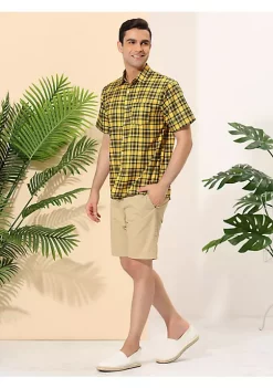 Best reviews of 🔥 Lars Amadeus Men's Classic Plaid 👗 Dress 👕 Shirt Short Sleeve Regular Fit Casual Button Down Checked 👕 Shirts 🎉 -Cheap Lars Amadeus Shop Belk 2284