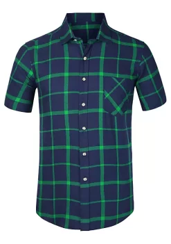 Best reviews of 🔥 Lars Amadeus Men's Classic Plaid 👗 Dress 👕 Shirt Short Sleeve Regular Fit Casual Button Down Checked 👕 Shirts 🎉 -Cheap Lars Amadeus Shop Belk 2287