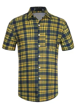 Best reviews of 🔥 Lars Amadeus Men's Classic Plaid 👗 Dress 👕 Shirt Short Sleeve Regular Fit Casual Button Down Checked 👕 Shirts 🎉 -Cheap Lars Amadeus Shop Belk 2295