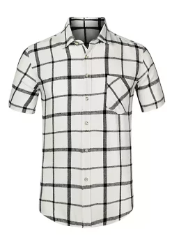 Best reviews of 🔥 Lars Amadeus Men's Classic Plaid 👗 Dress 👕 Shirt Short Sleeve Regular Fit Casual Button Down Checked 👕 Shirts 🎉 -Cheap Lars Amadeus Shop Belk 2297