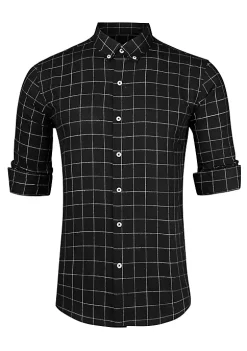 Cheapest 🎁 Lars Amadeus Men's Plaid Flannel 👕 Shirt Brushed Casual Long Sleeve Button Down Check 👕 Shirt 🌟 -Cheap Lars Amadeus Shop Belk 2351