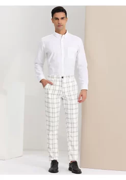 Wholesale ✨ Lars Amadeus Men's Plaid 👗 Dress Pants Classic Fit Formal Plaid Slacks Prom Checked Trousers ⭐ -Cheap Lars Amadeus Shop Belk 2377