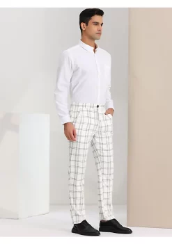 Wholesale ✨ Lars Amadeus Men's Plaid 👗 Dress Pants Classic Fit Formal Plaid Slacks Prom Checked Trousers ⭐ -Cheap Lars Amadeus Shop Belk 2378