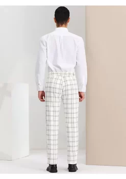 Wholesale ✨ Lars Amadeus Men's Plaid 👗 Dress Pants Classic Fit Formal Plaid Slacks Prom Checked Trousers ⭐ -Cheap Lars Amadeus Shop Belk 2379