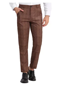 Wholesale ✨ Lars Amadeus Men's Plaid 👗 Dress Pants Classic Fit Formal Plaid Slacks Prom Checked Trousers ⭐ -Cheap Lars Amadeus Shop Belk 2382