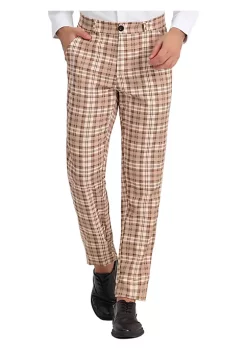 Wholesale ✨ Lars Amadeus Men's Plaid 👗 Dress Pants Classic Fit Formal Plaid Slacks Prom Checked Trousers ⭐ -Cheap Lars Amadeus Shop Belk 2383