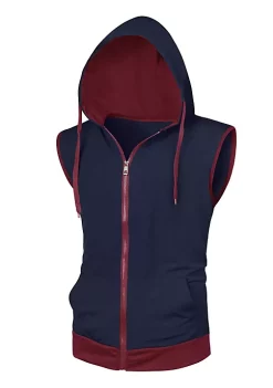 Hot Sale 🤩 Lars Amadeus Men's Hoodies Sleeveless Vest Slim Fit Lightweight Zipper Gym Tank Top 🔔