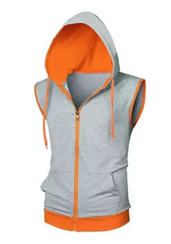 Hot Sale 🤩 Lars Amadeus Men's Hoodies Sleeveless Vest Slim Fit Lightweight Zipper Gym Tank Top 🔔 -Cheap Lars Amadeus Shop Belk 2403